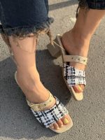 صندل بافت پاشنه دار 32552 - تصویر 6