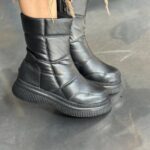 بوت چرم ساق زیپ 33066