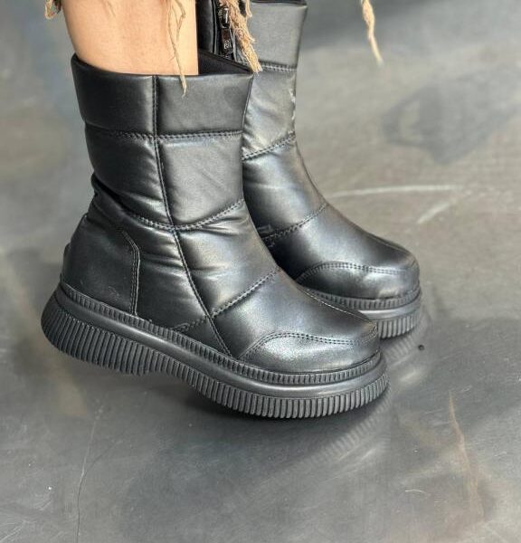 بوت چرم ساق زیپ 33066