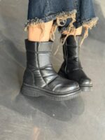 بوت چرم ساق زیپ 33066 - تصویر 4