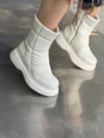 بوت چرم ساق زیپ 33066 - تصویر 6