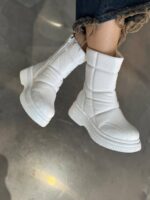 بوت چرم ساق زیپ 33066 - تصویر 7