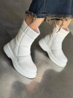 بوت چرم ساق زیپ 33066 - تصویر 8