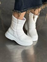 بوت چرم ساق زیپ 33066 - تصویر 9