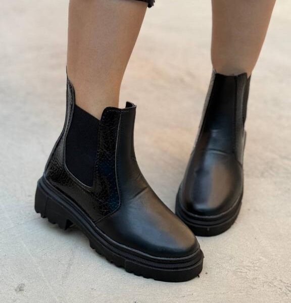 نیم بوت بغل کش ورنی 33176