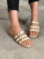 صندل سه سگک رو دوخت 32775 - تصویر 12