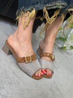 صندل برزنتی پاشنه دار 33621 - تصویر 3
