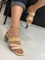 صندل پاشنه دار دو بند 33761 - تصویر 2